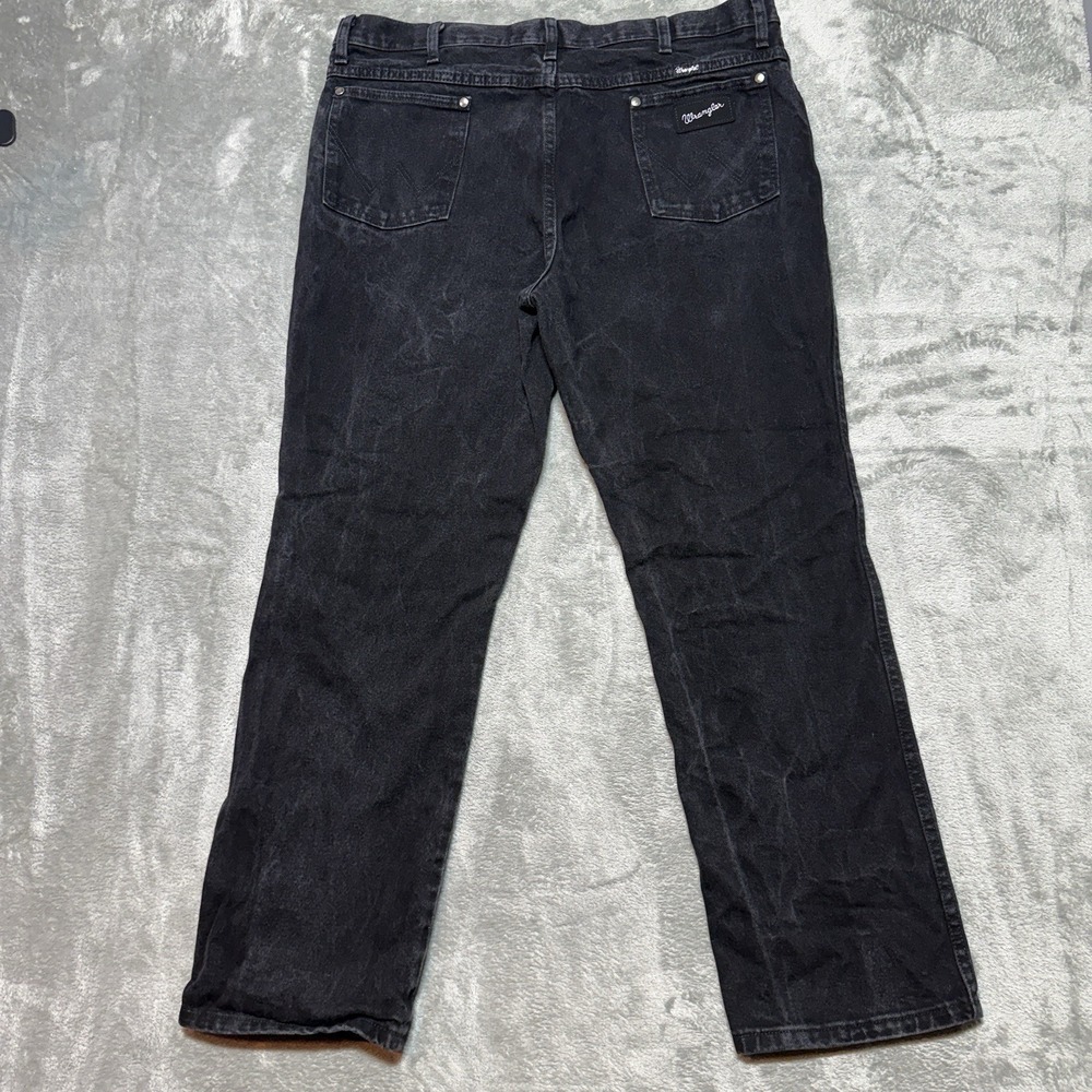 Wrangler Jeans Mens 38x30 Black Cowboy Cut Silver Edition Western Denim Faded